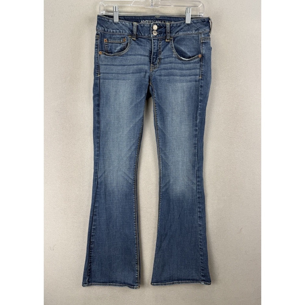 American Eagle Artist Jeans Women's 6 Low Rise Super Stretch Bootcut Blue Denim